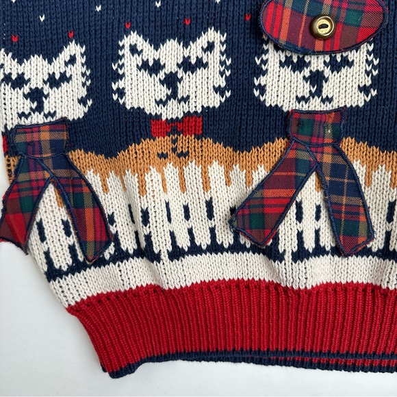 Vintage Crazy Cat Lady Bear Ugly Holiday Sweater S M - Picture 6 of 11